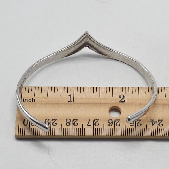 Silver Tone Chevron Cuff Bracelet By Avon - Picture 6 of 6